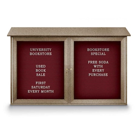 United Visual Products Indoor Enclosed Combo Board, 48"x36", Bronze Frame/Grey & Forbo UVCB4836BZ-GREY-FORBO